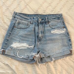 American Eagle Outfitters Light Blue Distressed Jean Shorts